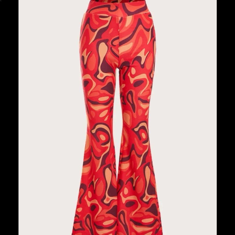 Women’s Groovy Patterned Flared Pants